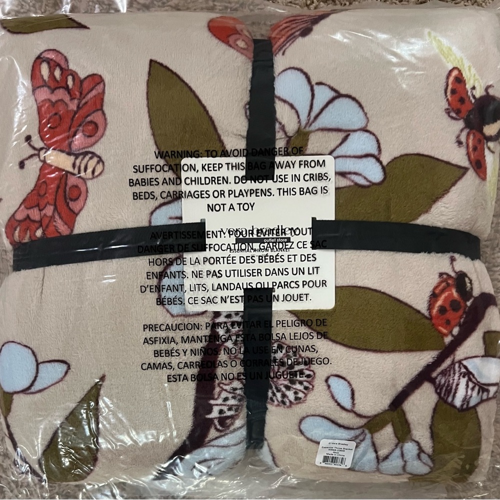 Vera Bradley Butterfly, Floral, & Ladybugs Throw Blanket - Abuzz